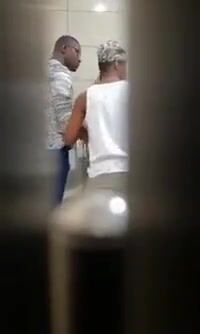 Two guy caught sucking cock each other in restroom