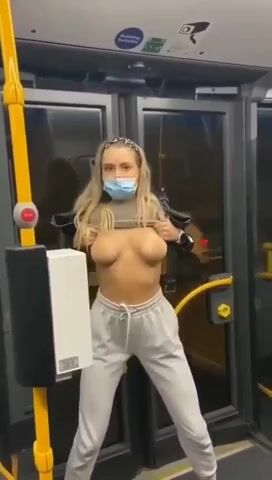 Pretty Girl Public Bus Flash