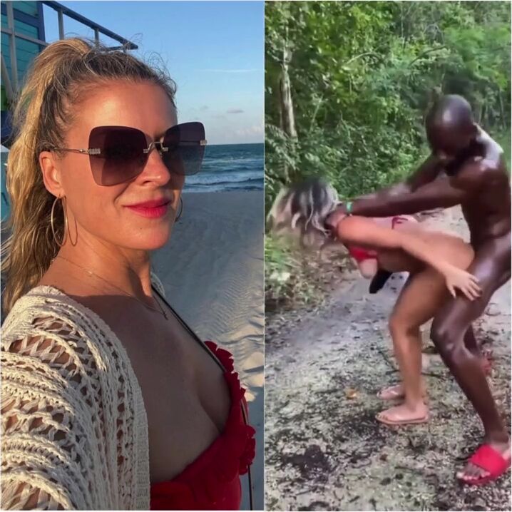 Rich white Mom fucked by a local in africa