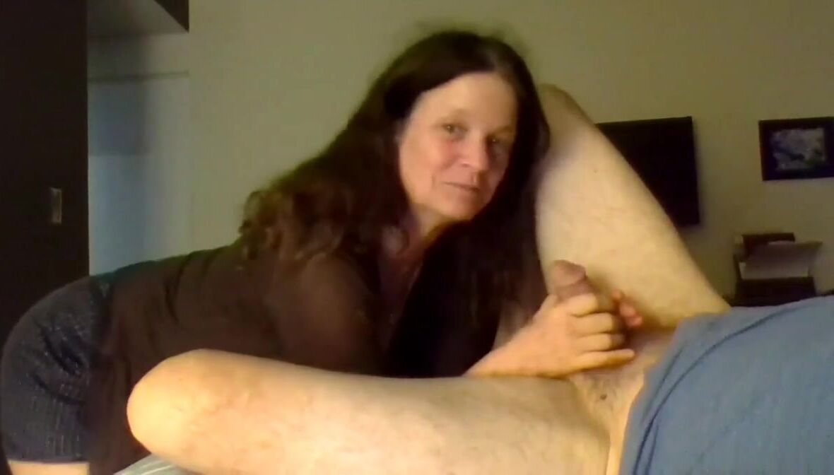 Hot 60 yo mom sucking her own son's penis and recorded