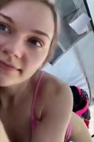 Sexy Sister Sucks Brother's Cock During Family Trip