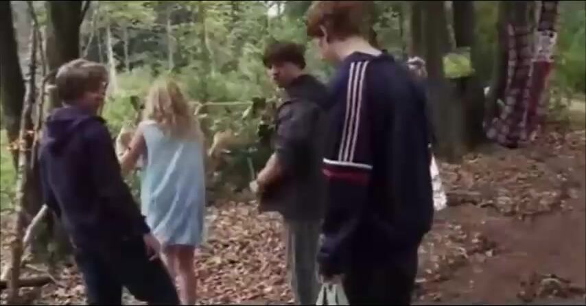 Friends fuck a mentally retarded girl