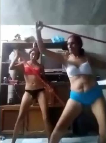 Real Mother And Daughter Strip on Webcam