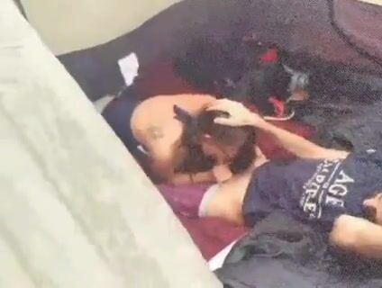 Couple CAUGHT having blowjob in tent