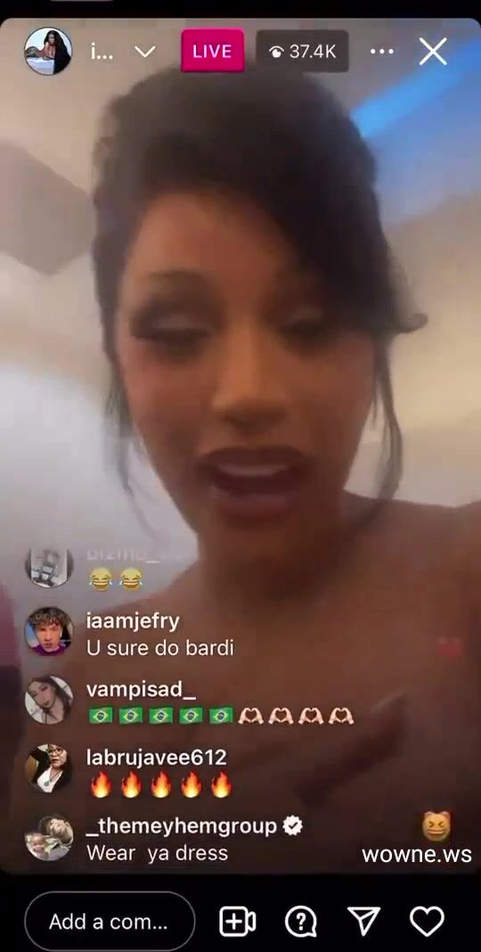 Cardi B flashing her boobs on instagram live
