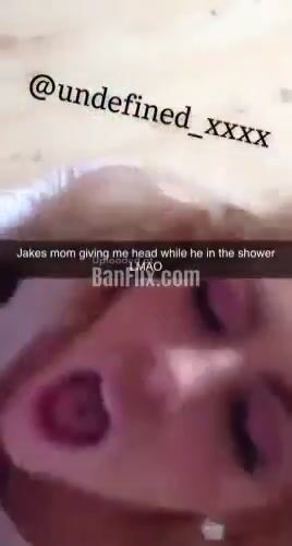Real Mom giving a blowjob to son's friend