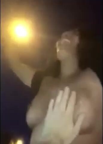 Groped By Crowd While Whore Shows Her Big Titties