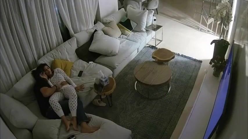 Brother fingering sister in IP cam footage with a nice twist to it
