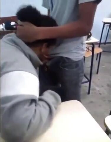 School girl suck several guys in her classroom