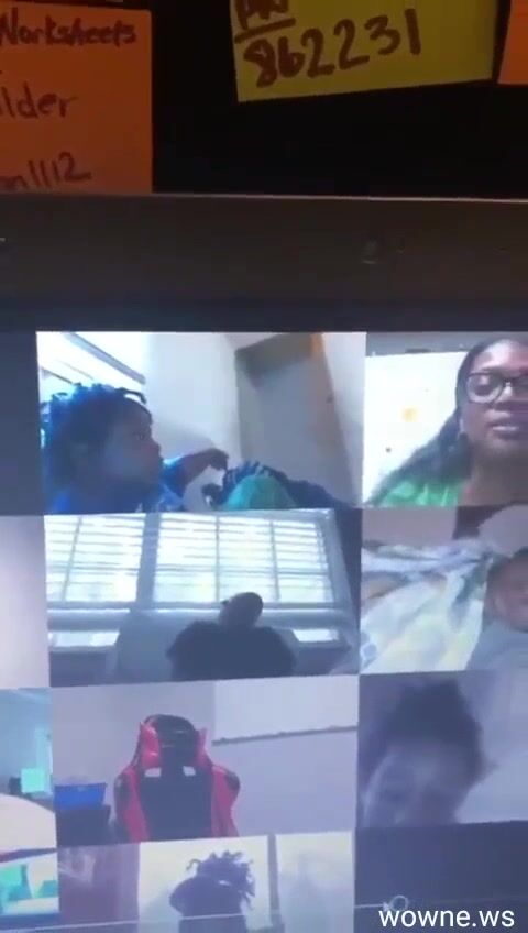 Kid's mom caught naked behind during the zoom meeting funny video