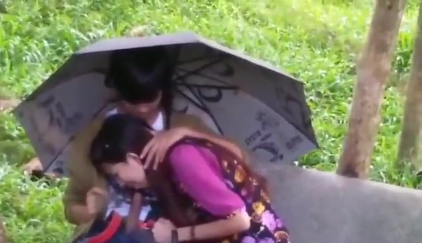 Sister sucking brother's cock in a jungle